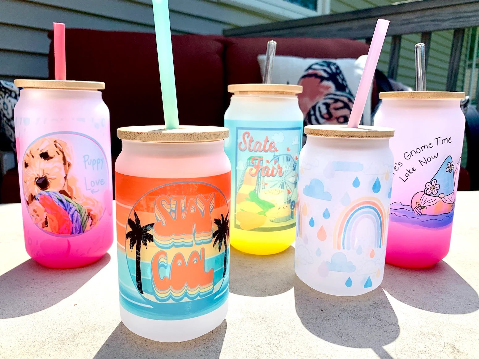 Sip in style with our charming 15-ounce frosted glass tumbler! Whether you've got a design in mind or just a vibe, we'll bring it to life. Want to make it extra special? Add names, dates, or personal touches that mean something to you. Perfect for daily sips, gifts that hit different, or creating a little keepsake you'll actually use. Cheers to drinks that tell your story!