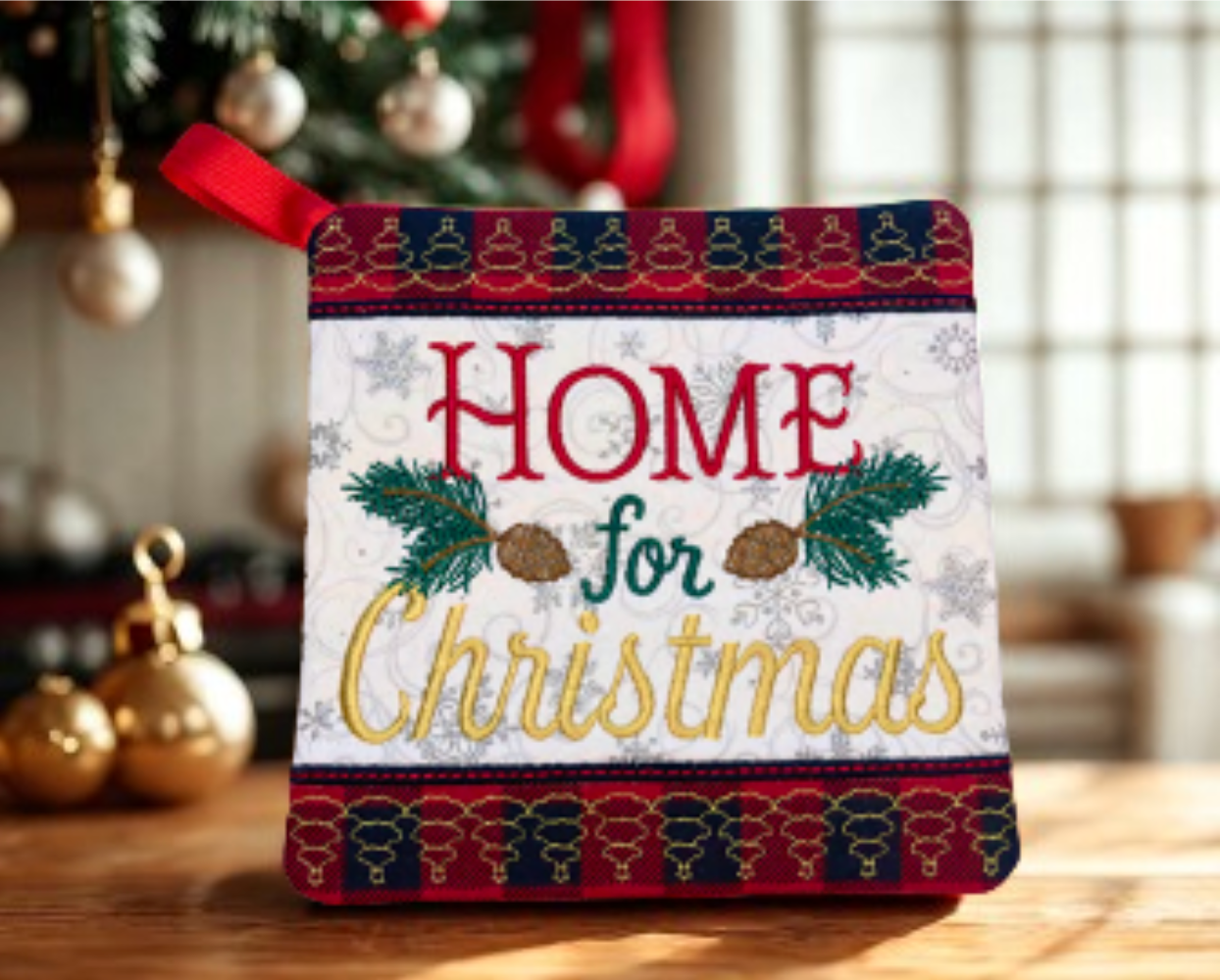 JJ Home For Christmas Potholder