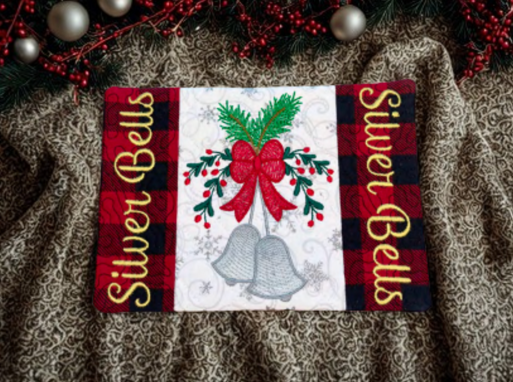 JJ Silver Bells Mug Rug