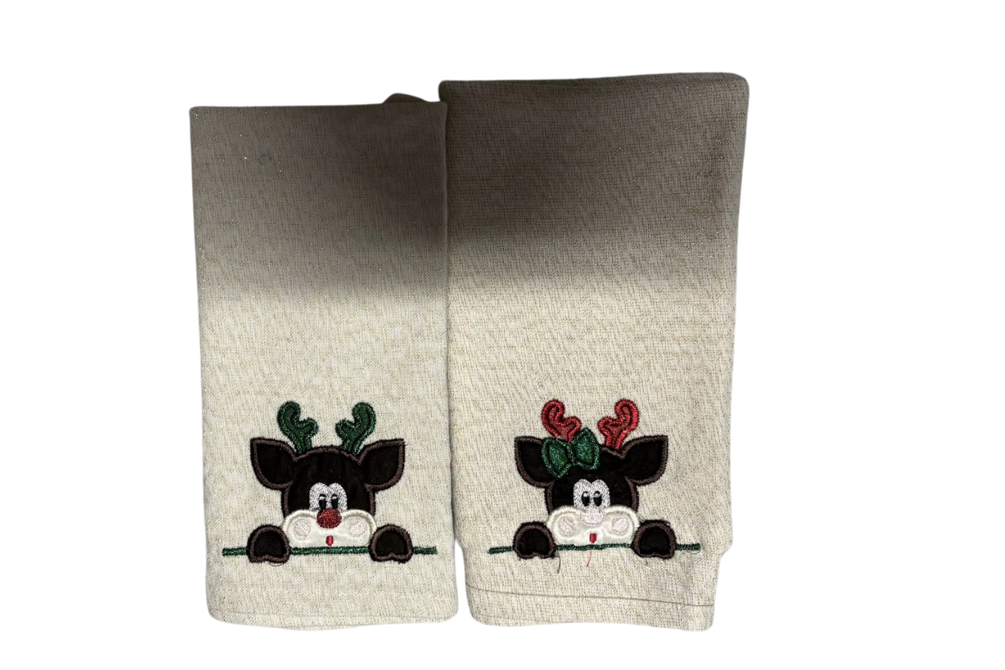Matching Reindeer Tea Towels