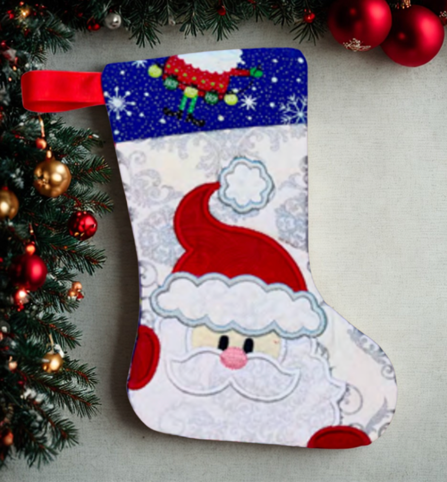 Peeking Santa Stocking