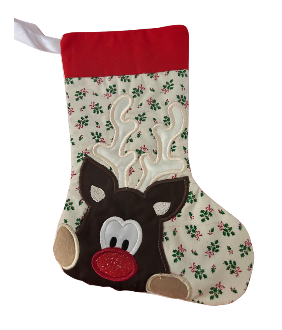 Peeking Reindeer Stocking