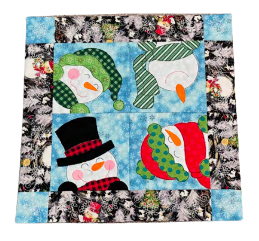 Snowman Patchy Pillow Cover