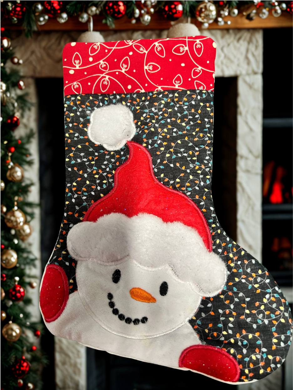 Peeking Snowman Stocking
